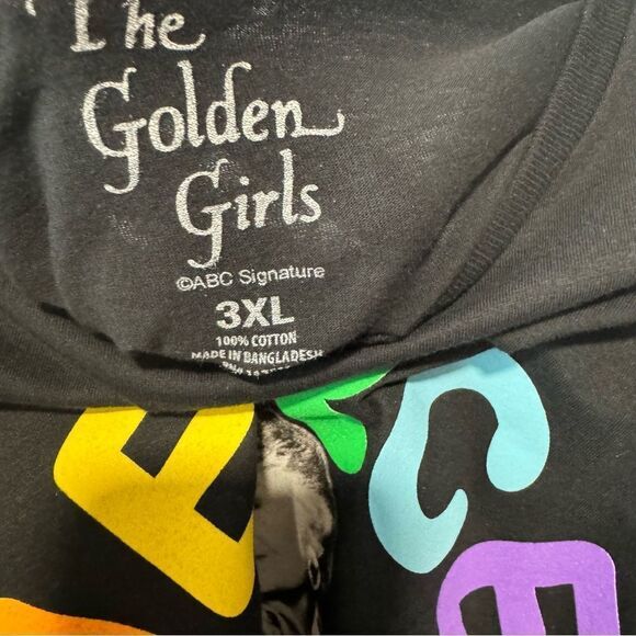 The Golden Girls Fierce Black Cotton Tee Shirt Colorful Letters size 3XL - Picture 3 of 5